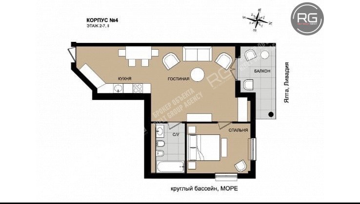 Фото 1, Апартаменты премиум класса, 66,7 м², Крым Республика, Ялта г., Без названия ул., д.60г, к.4