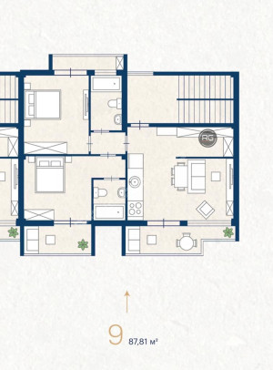 Миниатюра 2, Апартаменты в Судаке на стадии строительства, 87,81 м², Крым Республика, Судак г., Набережная ул., д.29, к.В5