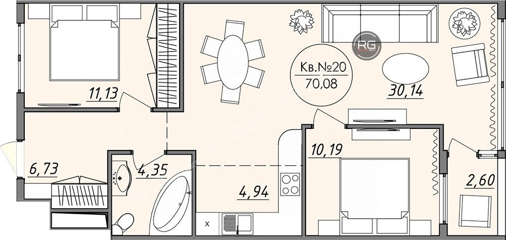 Миниатюра 2, Квартира в ЖК бизнес-класса, 71 м², Крым Республика, Ялта г., Восход п.г.т., Наташинская ул., д.1