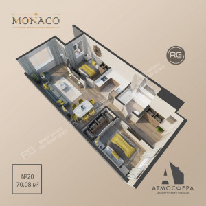 Миниатюра 4, Квартира в ЖК бизнес-класса, 71 м², Крым Республика, Ялта г., Восход п.г.т., Наташинская ул., д.1