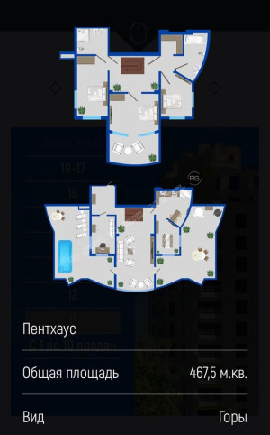 Миниатюра 3, Пентхаус с видом на горы в Ялте, 467 м², Крым Республика, Ялта г., Ломоносова ул., д.25