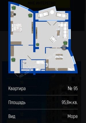 Миниатюра 2, Видовые апартаменты под отделку в Ялте, 95,8 м², Крым Республика, Ялта г., Ломоносова ул., д.25